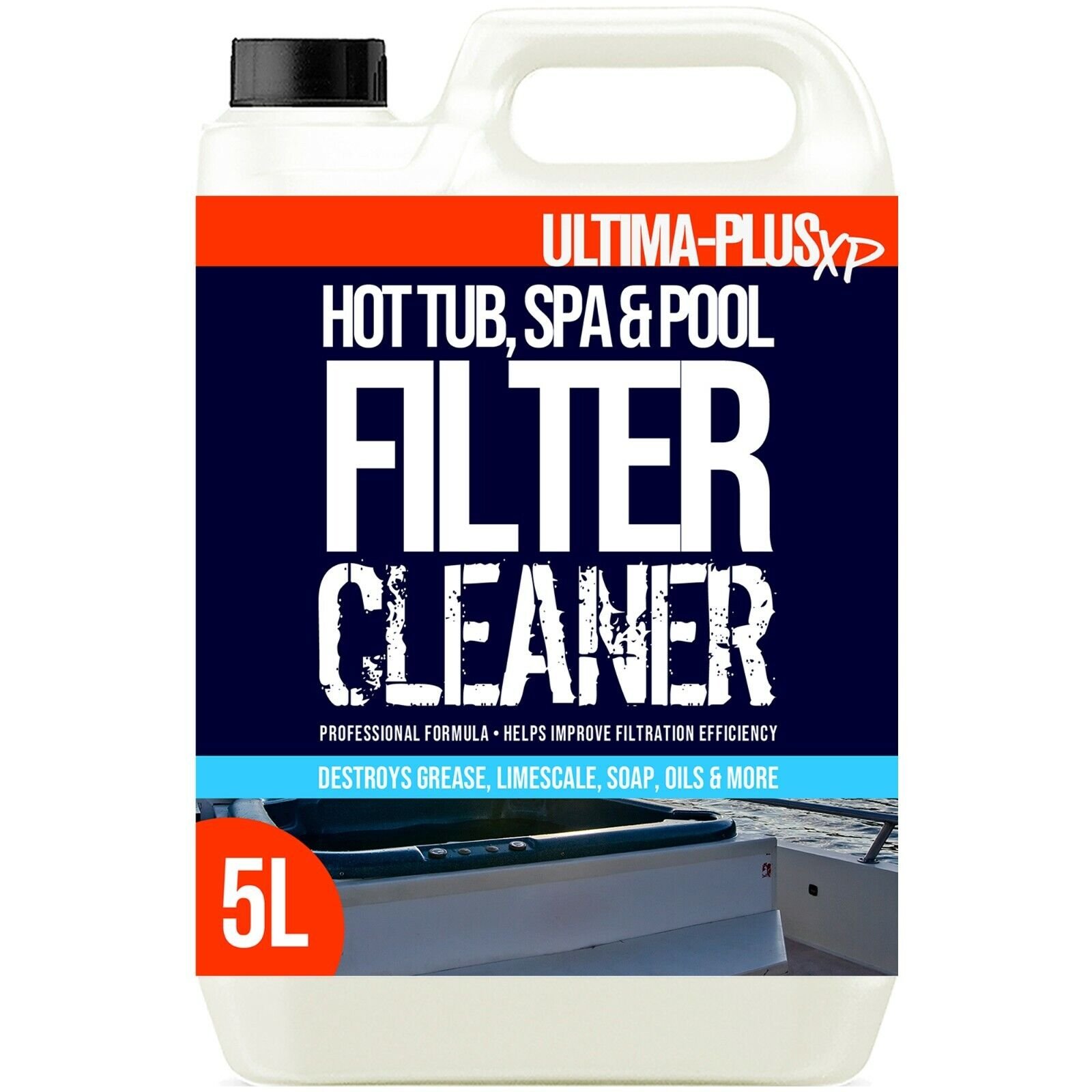 Hot Tub / Spa / Pool Filter Cleaner Chemical Oil / Grease Remover 5L 1 Hot Tub / Spa / Pool Filter Cleaner Chemical Oil / Grease Remover 5L